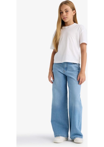 Kız Çocuk Wide Leg Geniş Paça Jean Pantolon E5881A825AU