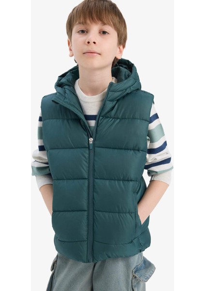 Erkek Çocuk Su İtici Kapüşonlu Fermuarlı Şişme Yelek C4334A825AU