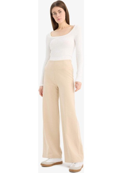 Wide Leg Standart Boy Basic Düz Geniş Bol Paça Eşofman Altı E7952AX25SP