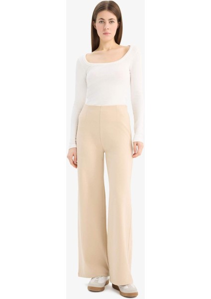 Wide Leg Standart Boy Basic Düz Geniş Bol Paça Eşofman Altı E7952AX25SP