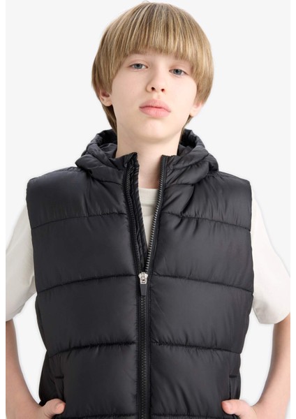 Erkek Çocuk Su İtici Kapüşonlu Fermuarlı Şişme Yelek C4334A825AU
