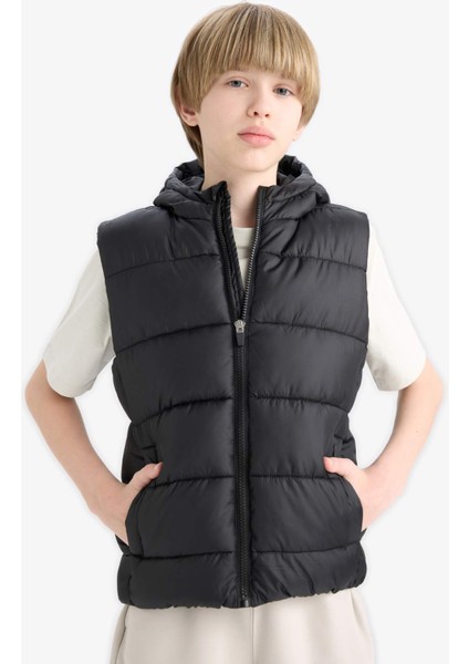 Erkek Çocuk Su İtici Kapüşonlu Fermuarlı Şişme Yelek C4334A825AU