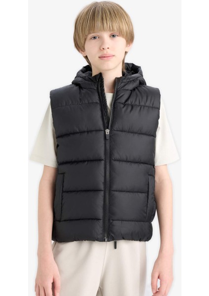 Erkek Çocuk Su İtici Kapüşonlu Fermuarlı Şişme Yelek C4334A825AU