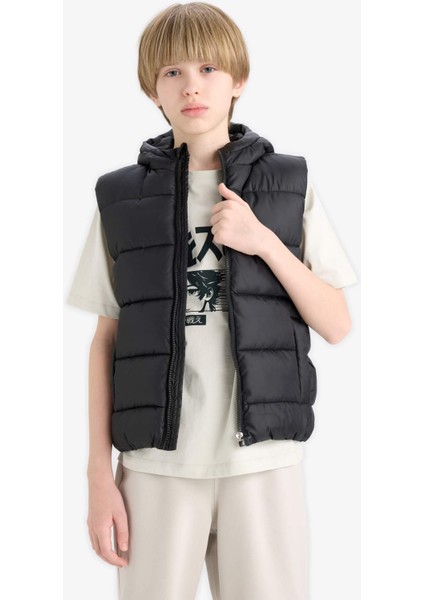 Erkek Çocuk Su İtici Kapüşonlu Fermuarlı Şişme Yelek C4334A825AU