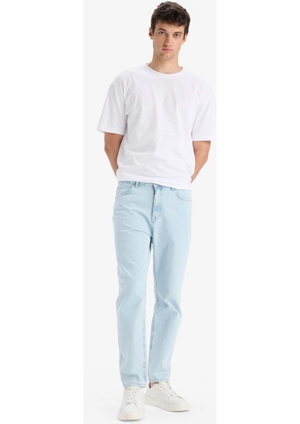 %100 Pamuk 90's Slim Fit Dar Kalıp Yüksek Bel Dar Paça Jean Pantolon E7281AX25SM