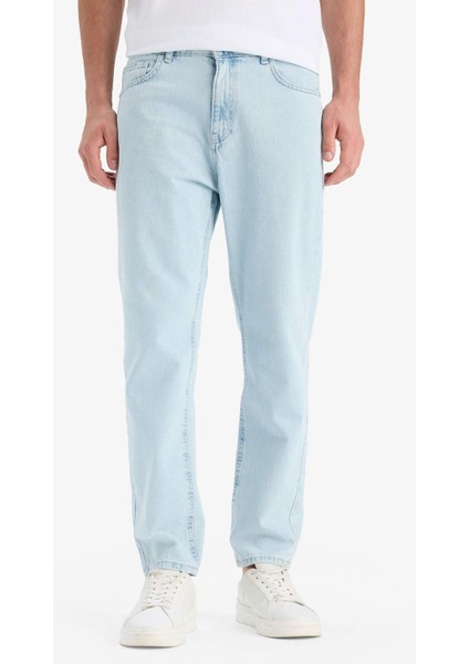 %100 Pamuk 90's Slim Fit Dar Kalıp Yüksek Bel Dar Paça Jean Pantolon E7281AX25SM