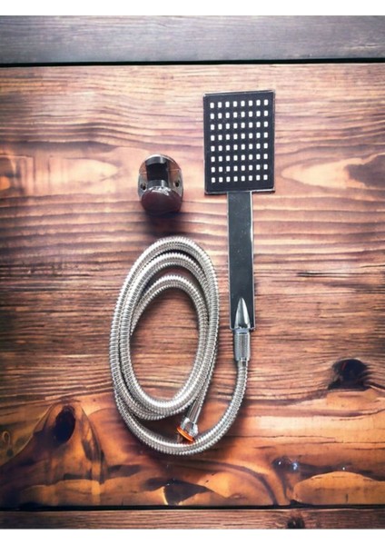 Kare Hortumlu Mafsallı Duş Fiskiyesi Seti, Şık ve Kullanışlı Banyo Aksesuarı