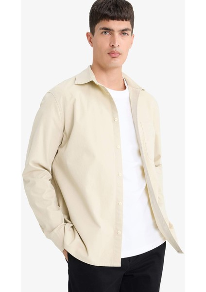 Regular Fit Polo Yaka Pamuklu Uzun Kollu Gömlek E8112AX25AU