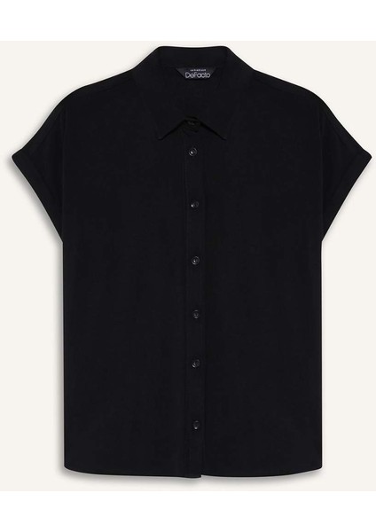 Regular Fit Basic Düz Viskon Kısa Kollu Gömlek N7819AZ25SP