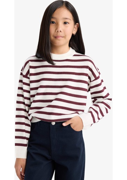 Kız Çocuk Standart Fit Bisiklet Yaka Triko Kazak C6903A825AU