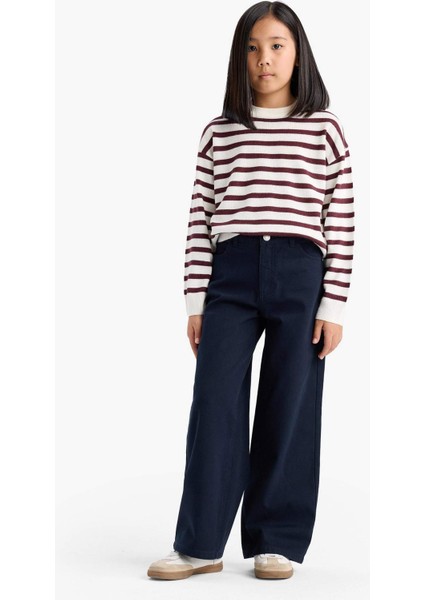 Kız Çocuk Standart Fit Bisiklet Yaka Triko Kazak C6903A825AU