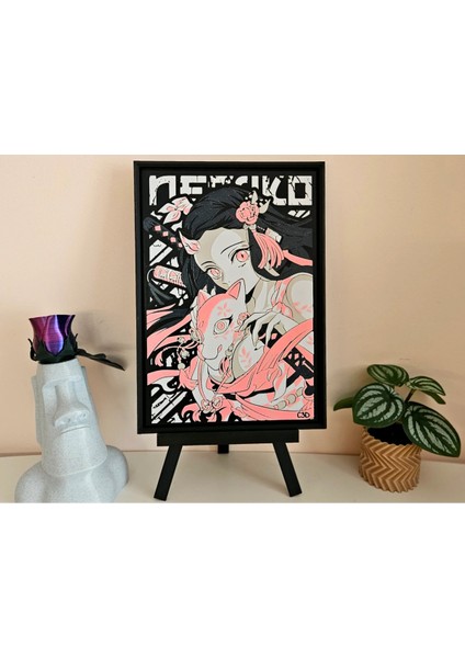 Nezuko - Demon Slayer Kabartmalı Tablo