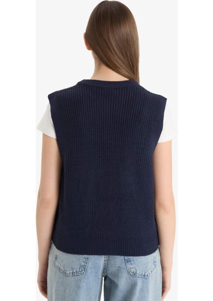 Oversize Geniş Kalıp Bisiklet Yaka Triko Süveter S0375AZ25WN