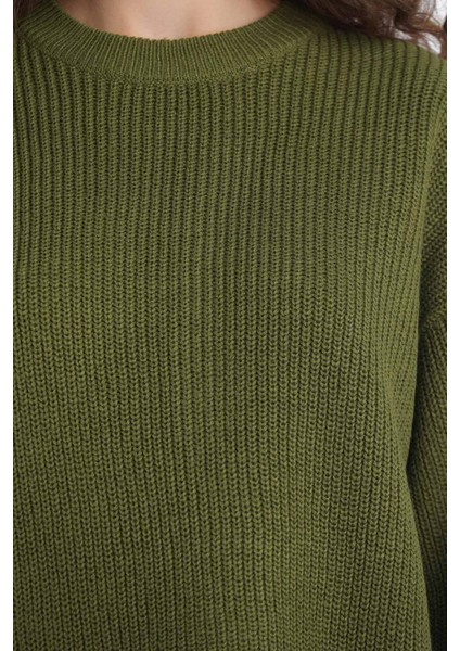 Regular Fit Bisiklet Yaka Selanik Kumaş Basic Düz Triko Kazak H6905AZ25WN