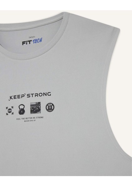 Fit Boxy Fit Hızlı Kuruyan Nefes Alabilen Esnek Kumaş Baskılı Bisiklet Yaka Sporcu Atlet E7517AX25AU