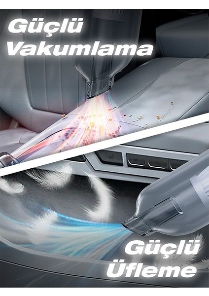 Ahv-19 Kablosuz Araç Içi Süpürge Mor | 17000PA Güçlü Vakum | Fırçasız Motor | Üfleme & Vakum modelleri