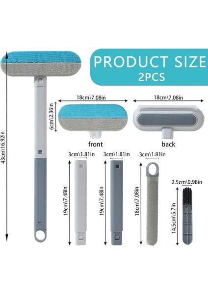 4 In 1 Evcil Hayvan Kedi Köpek Mobilya Halı Için Tüy Temizleme Fırçası Uzun Saplı Ergonomik Çok Amaçlı