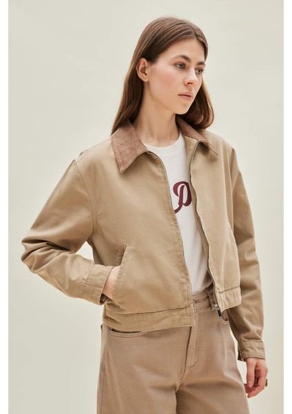 Regular Fit Kontrast Yakalı Cepli Pamuklu Ceket Mont E6260AX25SP