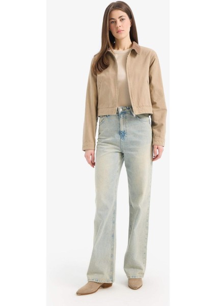 Regular Fit Kontrast Yakalı Cepli Pamuklu Ceket Mont E6260AX25SP