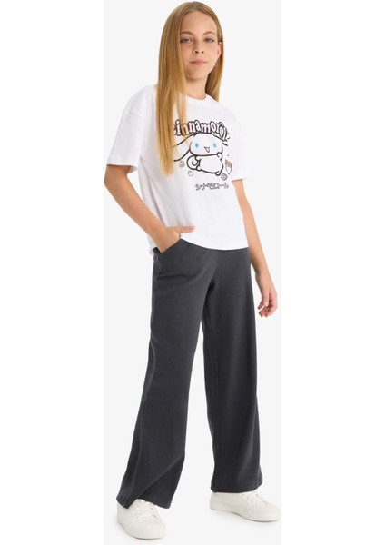 Kız Çocuk Beli Lastikli Wide Leg Geniş Paça Eşofman Altı E1836A825AU