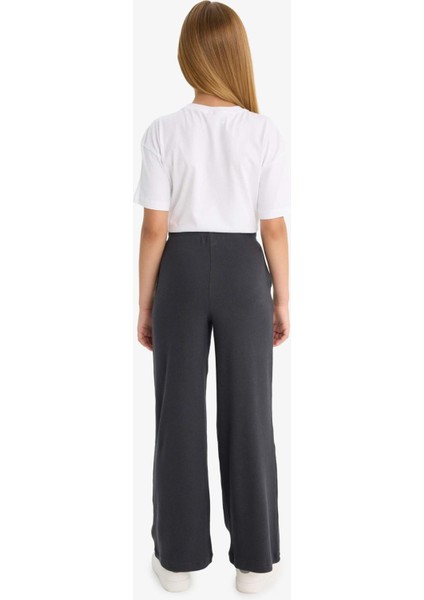 Kız Çocuk Beli Lastikli Wide Leg Geniş Paça Eşofman Altı E1836A825AU