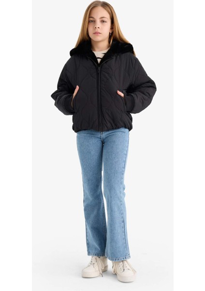 Kız Çocuk Çift Taraflı Kapüşonlu Mont C5493A825AU