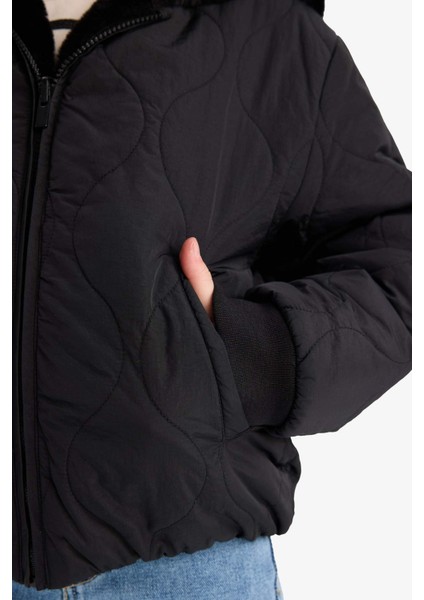 Kız Çocuk Çift Taraflı Kapüşonlu Mont C5493A825AU