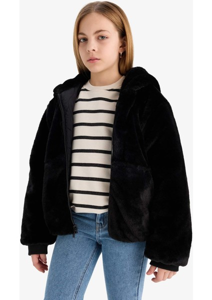 Kız Çocuk Çift Taraflı Kapüşonlu Mont C5493A825AU