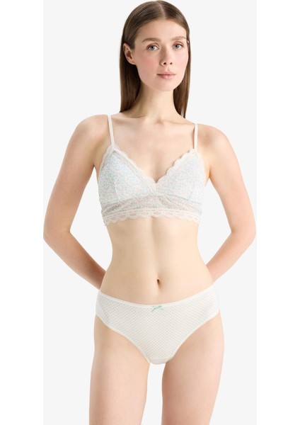 Çiçek Desenli Çıkarılabilir Pedli Dantel Detaylı Bra-Fall in Love E7032AX25SP