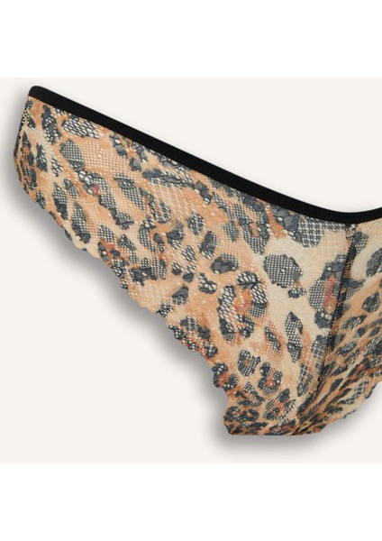 Leopar Desenli Dantelli Brazilian Külot-Fall in Love E6987AX25SP