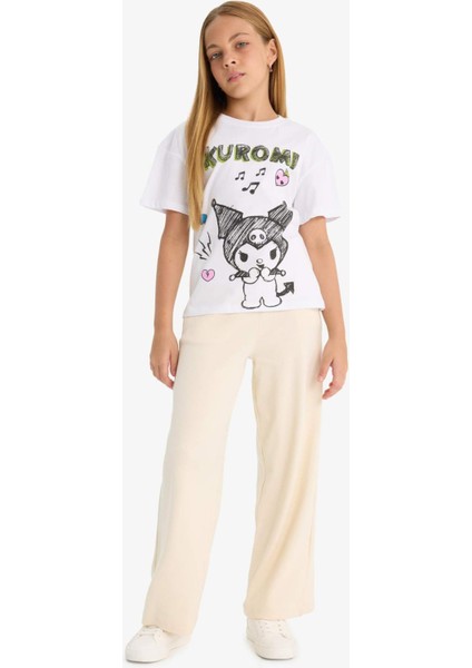 Kız Çocuk Beli Lastikli Wide Leg Geniş Paça Eşofman Altı E1836A825AU