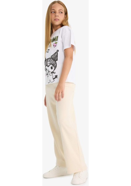 Kız Çocuk Beli Lastikli Wide Leg Geniş Paça Eşofman Altı E1836A825AU