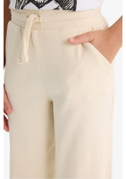 Kız Çocuk Beli Lastikli Wide Leg Geniş Paça Eşofman Altı E1836A825AU