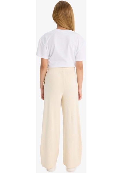 Kız Çocuk Beli Lastikli Wide Leg Geniş Paça Eşofman Altı E1836A825AU