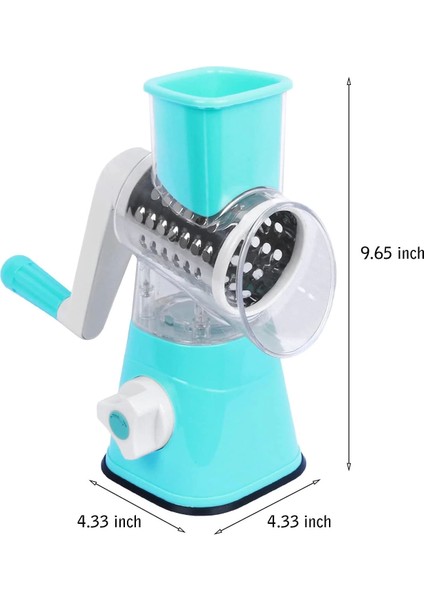 Tutma Kollu Çevirmeli Pratik Kesme ve Rendeleme Drum Grater Pratik Rulo Rende ( Lisinya )