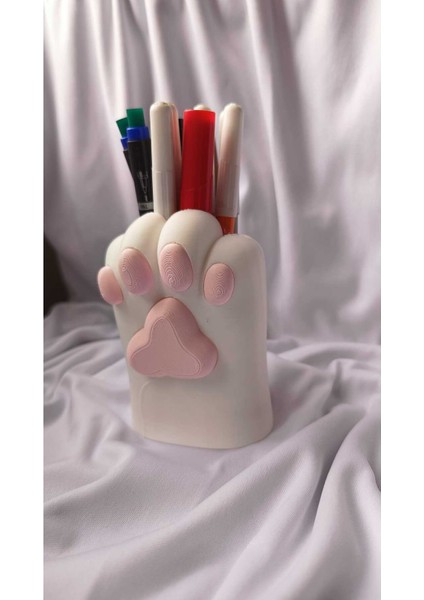 Pati Dokunuşu: Sevimli Kedi Pençesi Kalemlik - Beyaz fiyatları