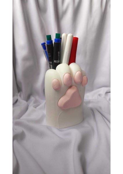 Pati Dokunuşu: Sevimli Kedi Pençesi Kalemlik - Beyaz modelleri