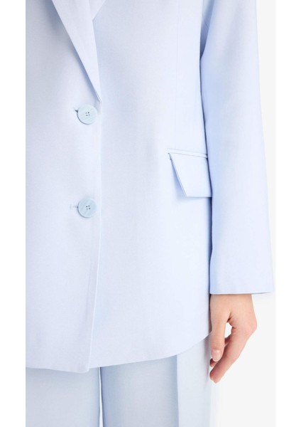 Afra x DeFacto Oversize Geniş Kalıp Tensel Blazer Ceket Z8276AZ25SP