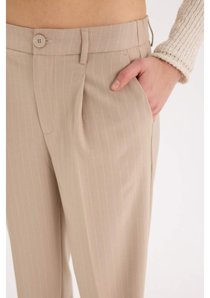 Wide Leg Kumaş Palazzo Pantolon Çift Cepli Normal Bel Standart Boy D5066AX25SP