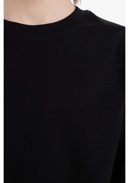 Erkek Çocuk Bisiklet Yaka Basic Düz Uzun Kollu Okul Tişörtü K1686A625AU