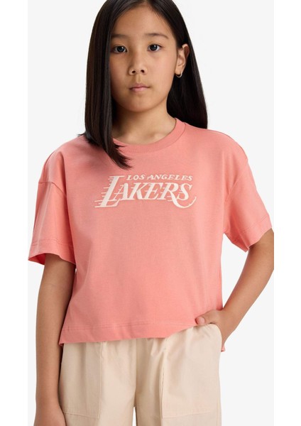 Kız Çocuk NBA Los Angeles Lakers Loose Fit Bisiklet Yaka Kısa Kollu Tişört E7633A825HS