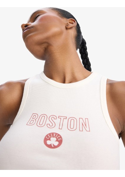 Fit NBA Boston Celtics Crop Top Bisiklet Yaka Fitilli Kaşkorse Sporcu Atlet D8802AX25SP