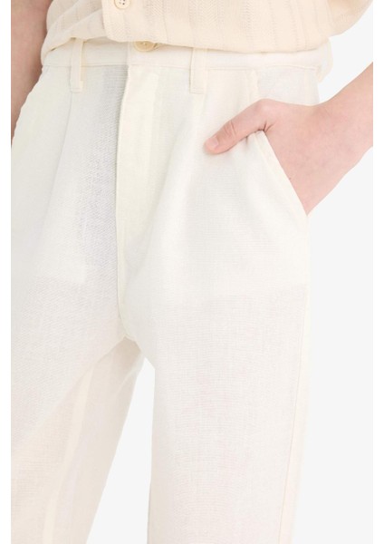 Erkek Çocuk Carrot Fit Standart Paça Keten Görünümlü Pantolon E5828A825SM