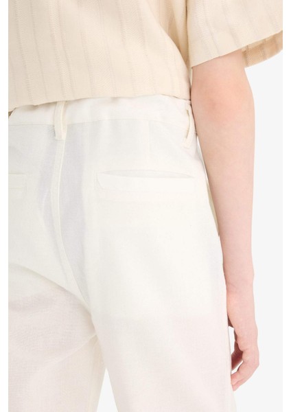 Erkek Çocuk Carrot Fit Standart Paça Keten Görünümlü Pantolon E5828A825SM