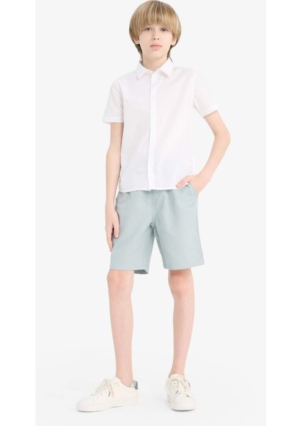 Erkek Çocuk Beli Lastikli Gabardin Şort E6677A825HS