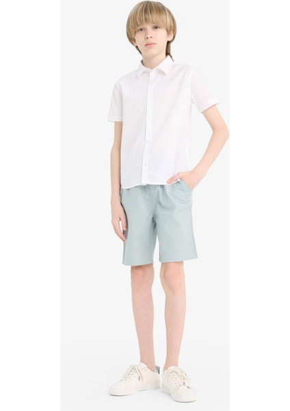 Erkek Çocuk Beli Lastikli Gabardin Şort E6677A825HS