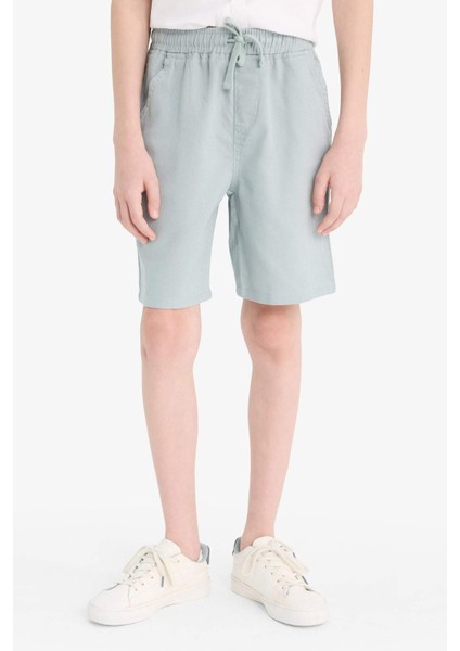 Erkek Çocuk Beli Lastikli Gabardin Şort E6677A825HS