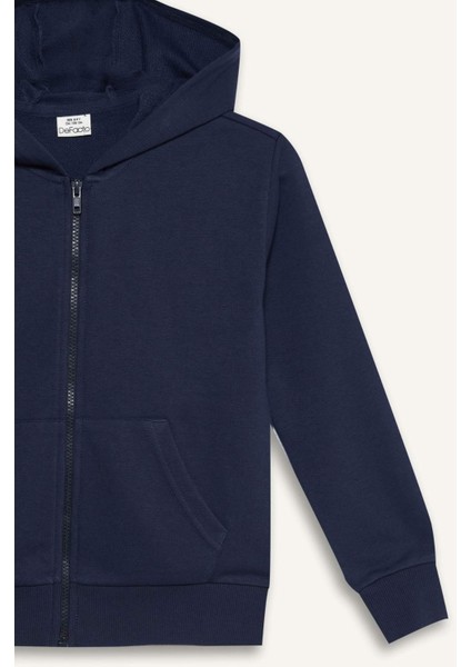 Kız Çocuk Basic Düz Kapüşonlu Okul Fermuarlı Sweatshirt C8110A825AU