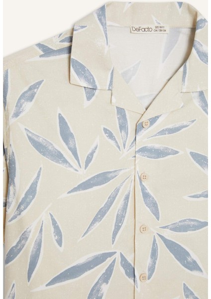 Erkek Çocuk Oversize Geniş Kalıp Polo Yaka Poplin Kısa Kollu Gömlek E5830A825HS