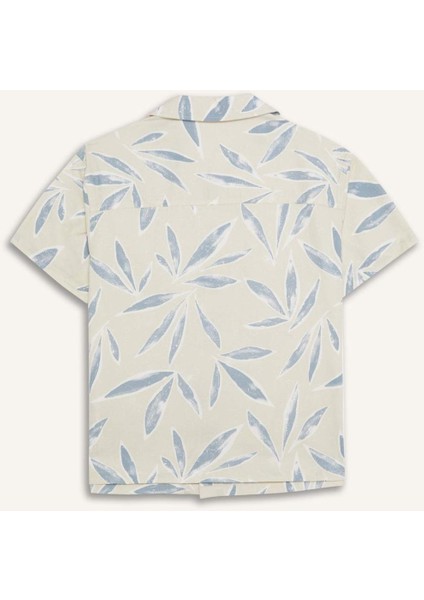 Erkek Çocuk Oversize Geniş Kalıp Polo Yaka Poplin Kısa Kollu Gömlek E5830A825HS